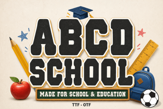 Fun Learning Designs Using Abcd School Font
